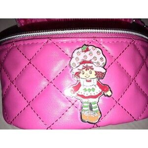 Strawberry Shortcake Train Case Crossbody Bag Purse Metal Embellishments Pink